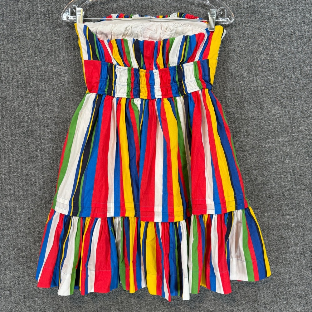 Anthropologie Dress Women Small Multicolor Striped Strapless Colorful Tiered NEW - Picture 6 of 11
